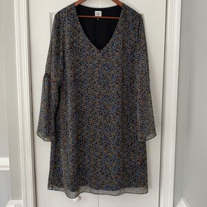 Cabi Poise NWOT Dress XL Floral Bell Chiffon Boho Cottagecore Mini Fairy